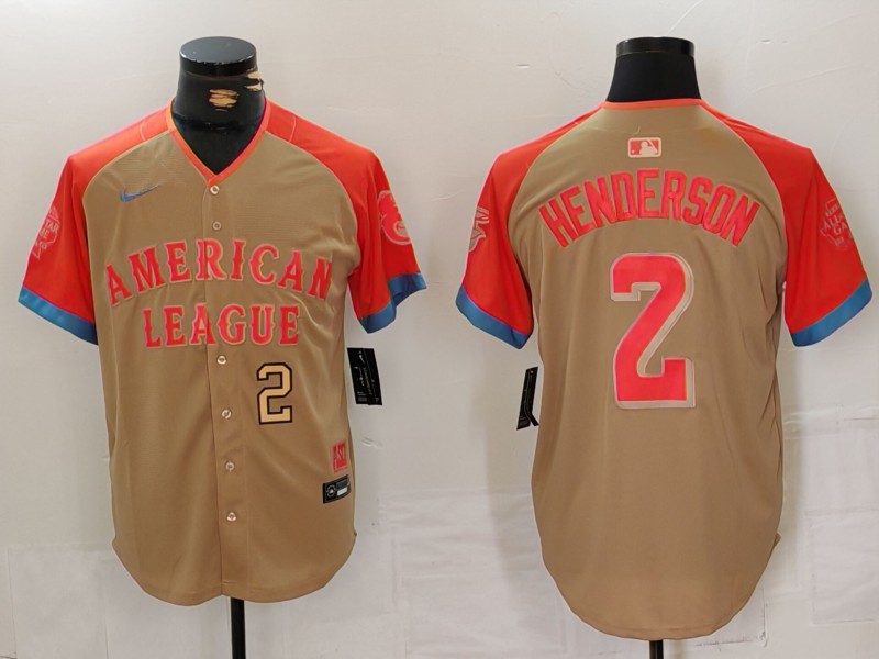 Men Baltimore Orioles #2 Henderson Orange All star 2024 Nike MLB Jersey style 1->baltimore orioles->MLB Jersey
